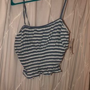 Blue stripped crop top